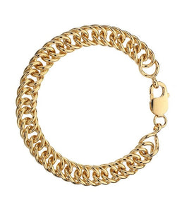 Ladies Chunky 9K Yellow Gold Handmade Double Curb Chain