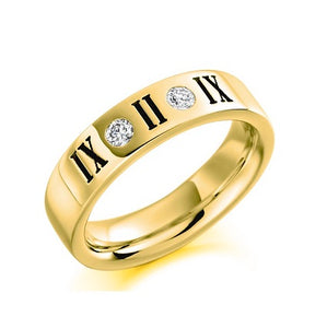 Mens Gold or Platinum Numeral Diamond Ring