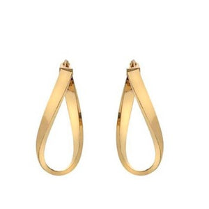 9K Yellow Gold Fluid Hoop Earrings