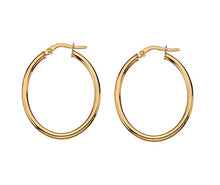 Load image into Gallery viewer, 9K Gold Oval Hoop Earrings