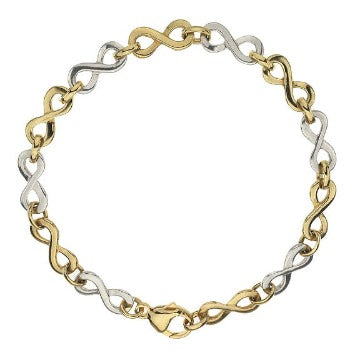18K White & Yellow Gold Infinity Bracelet
