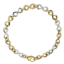 Load image into Gallery viewer, 18K White &amp; Yellow Gold Infinity Bracelet