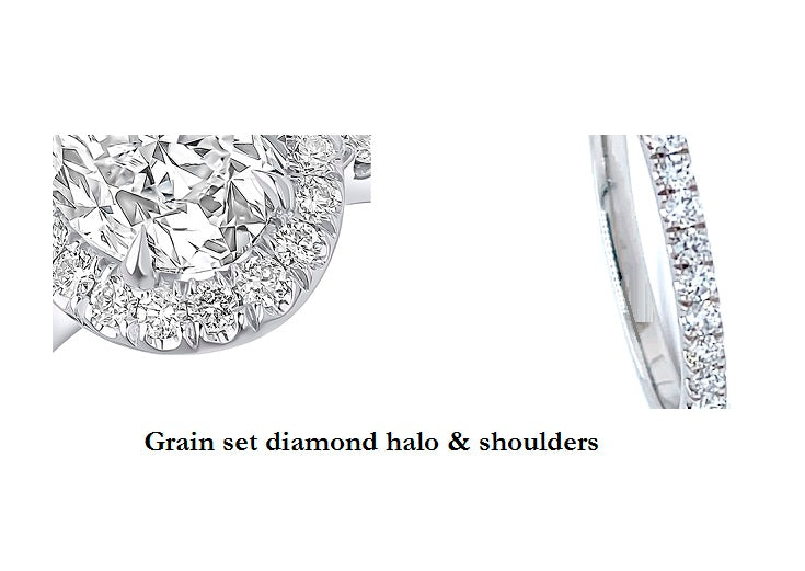 Bespoke Oval Lab Diamond & Halo Ring  - 40% Part Payment - Pobjoy Diamonds