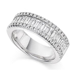 Channel Set Baguette & Round Cut Diamond Half Eternity 2.00 Carat