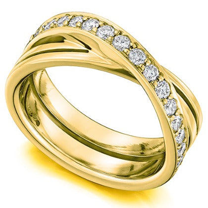 Diamond Twist Half Eternity/Right Hand Ring - 0.60 Carats