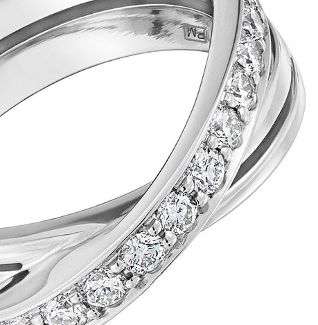 Diamond Twist Half Eternity/Right Hand Ring - 0.60 Carats - Pobjoy Diamonds
