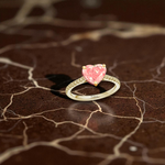 Vivid Pink Heart Cut Lab Grown Diamond 1.54 Carat & 18K Gold Ring - Pobjoy Diamonds