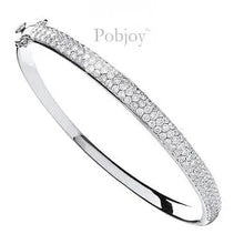 Load image into Gallery viewer, Hinged 18K White Gold 3.15 Carat Pave Diamond Bangle