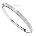 Hinged 18K White Gold 3.15 Carat Pave Diamond Bangle