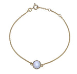 9K Yellow Gold & Topaz Adjustable Ladies Bracelet 