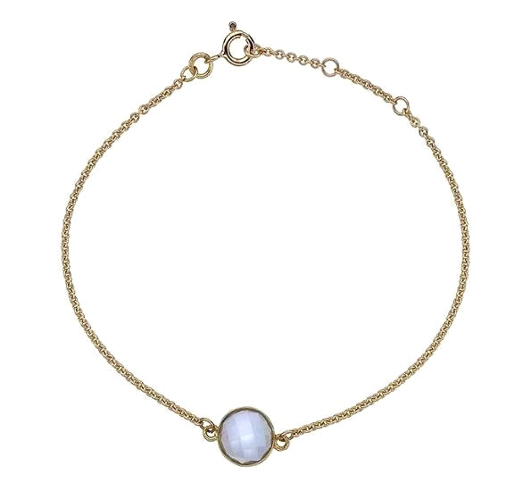 9K Yellow Gold & Topaz Adjustable Ladies Bracelet 
