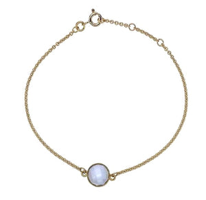 9K Yellow Gold & Topaz Adjustable Ladies Bracelet 