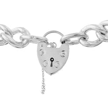 Load image into Gallery viewer, Sterling Silver Thick Curb Padlock Bracelet - 13mm