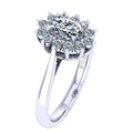 Oval Diamond Halo Sunburst Ring