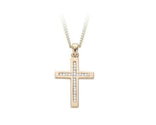 Load image into Gallery viewer, Yellow Gold Diamond Cross Pendant Necklace