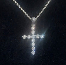 Load image into Gallery viewer, 18K White Gold Diamond Cross Pendant 0.30 Carats 