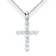 Load image into Gallery viewer, 18K White Gold Diamond Cross Pendant 0.30 Carats 