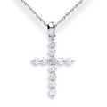 18K White Gold Diamond Cross Pendant 0.30 Carats 