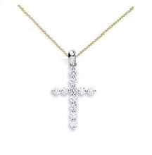 Load image into Gallery viewer, 18K White Gold Diamond Cross Pendant 0.30 Carats