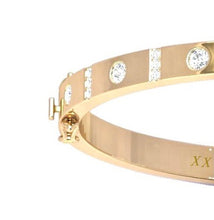 Load image into Gallery viewer, 18K Yellow Gold Diamond Studded Hinged Bangle 0.60 Carat
