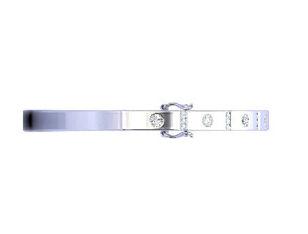18K White Gold Diamond Studded Hinged Bangle 0.60 Carat - Pobjoy Diamonds