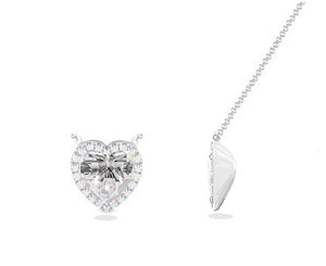 Heart Diamond Necklace 1.16 Carat 