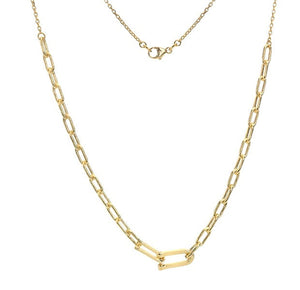 9K Yellow Gold U Link Pendant Necklace & Bracelet Set