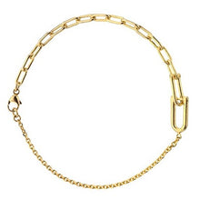 Load image into Gallery viewer, 9K Yellow Gold U Link Pendant Necklace &amp; Bracelet Set