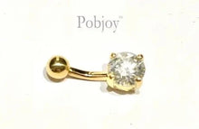 Load image into Gallery viewer, Prong Set Diamond Belly Ring F/VS1- Choice Of Carat Weights
