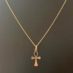 9K Yellow Gold Medium Ankh Pendant & Chain - Pobjoy Diamonds