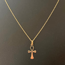 Load image into Gallery viewer, 9K Yellow Gold Medium Ankh Pendant &amp; Chain