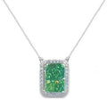 Intense Green Lab Grown Diamond Gold Pendant Necklace