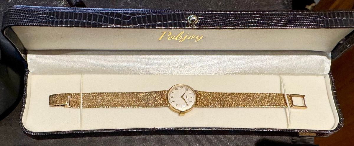 Rare pre-loved LONGINES 9K Yellow Gold Ladies Vintage Cocktail Watch. Pobjoy 