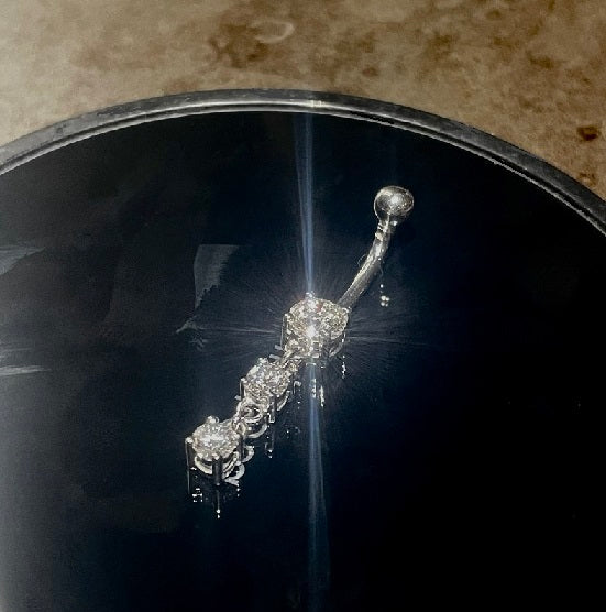 Lab Diamond Drop Belly Ring 0.94 Carat E/VS - Pobjoy Diamonds