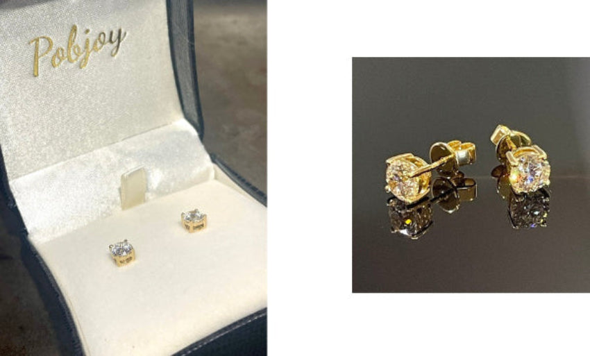 GIA Platinum or Gold Diamond Stud Earrings