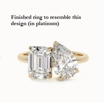 Bespoke Lab Diamond Pear & Natural Emerald Cut Diamond Ring Remodel - Pobjoy Diamonds