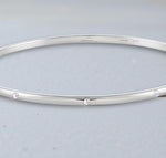 9K White Gold Diamond Scattered D Shape Bangle - Pobjoy Diamonds