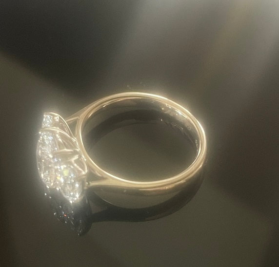 Bespoke Oval Lab DiamondTrilogy Ring 2.00 Carats - 60% Balacing Payment - Pobjoy Diamonds