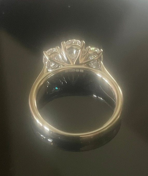 Bespoke Oval Lab DiamondTrilogy Ring 2.00 Carats - 60% Balacing Payment - Pobjoy Diamonds