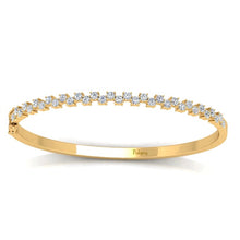 Load image into Gallery viewer, 18K Gold 1.00 Carat Diamond Chequered Bangle