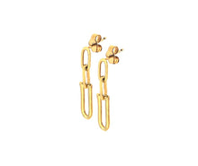 Load image into Gallery viewer, 9K Yellow Gold U Link Drop Earrings