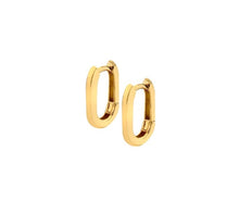 Load image into Gallery viewer, 9K Yellow Gold Rectangular Huggie Earrings
