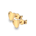 9K Yellow Gold Full Heart Stud Earrings