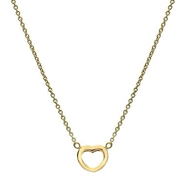 9K Gold Open Heart Pendant & Neck Chain