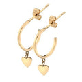 9K Gold Heart Hoop Earrings