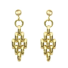 Load image into Gallery viewer, 9K Yellow Gold Panther Drop Earrings - Pobjoy Diamonds