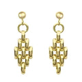 9K Yellow Gold Panther Drop Earrings - Pobjoy Diamonds