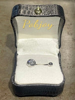 Bezel Setting Platinum Belly Bar - Pobjoy Diamonds