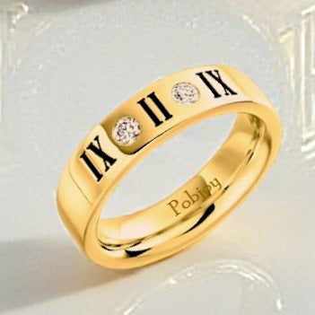 Mens Gold or Platinum Numeral Diamond Ring