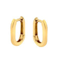 9K Yellow Gold Rectangular Huggie Earrings